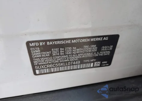 2019 BMW X5 xDrive40I z USA, uszkodzony, nr VIN 5UXCR6C55KLL07449